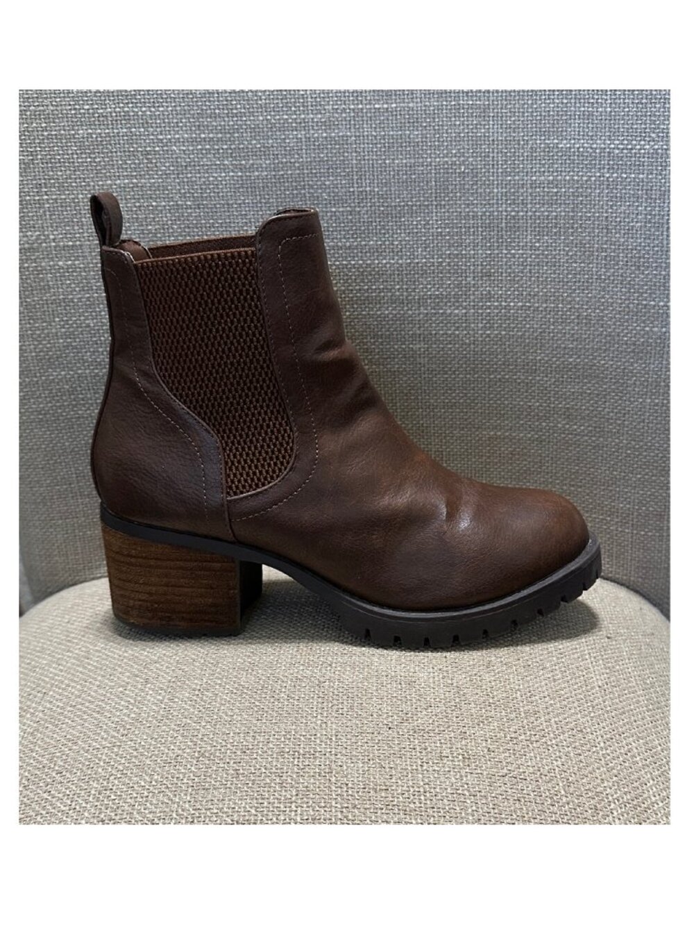 MIA Brown Ankle Chelsea Boots Size 8